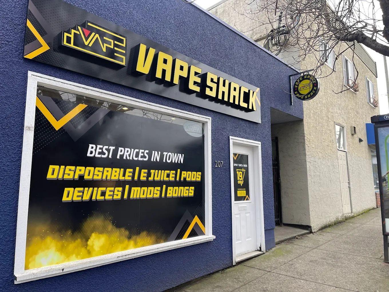 Vape Shack Victoria storefront on Menzies Street